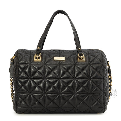 Black Quilted Large Tote
