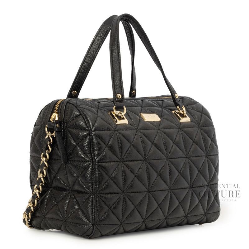 Black Quilted Large Tote