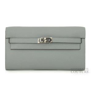 Gris Pantin Kelly To Go Wallet With Silver Hardware- 2025
