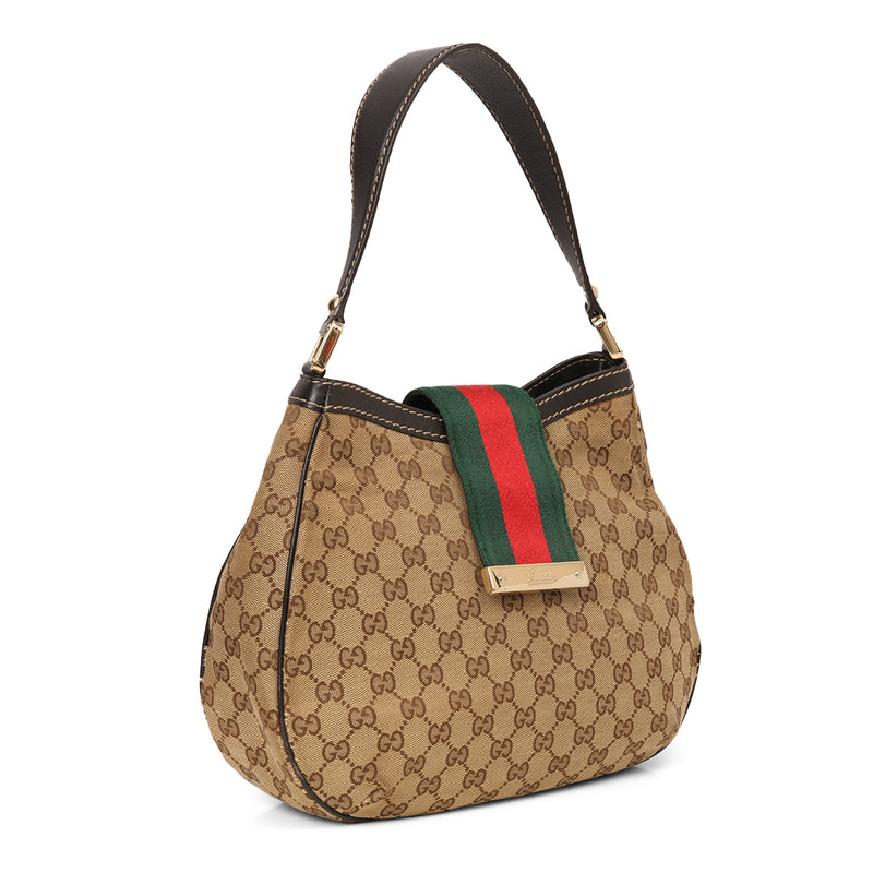 Women pre loved gucci supreme gg canvas hobo shoulder bag
