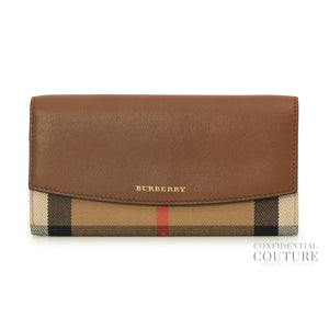 Brown Leather Haymarket Check Porter Continental Wallet