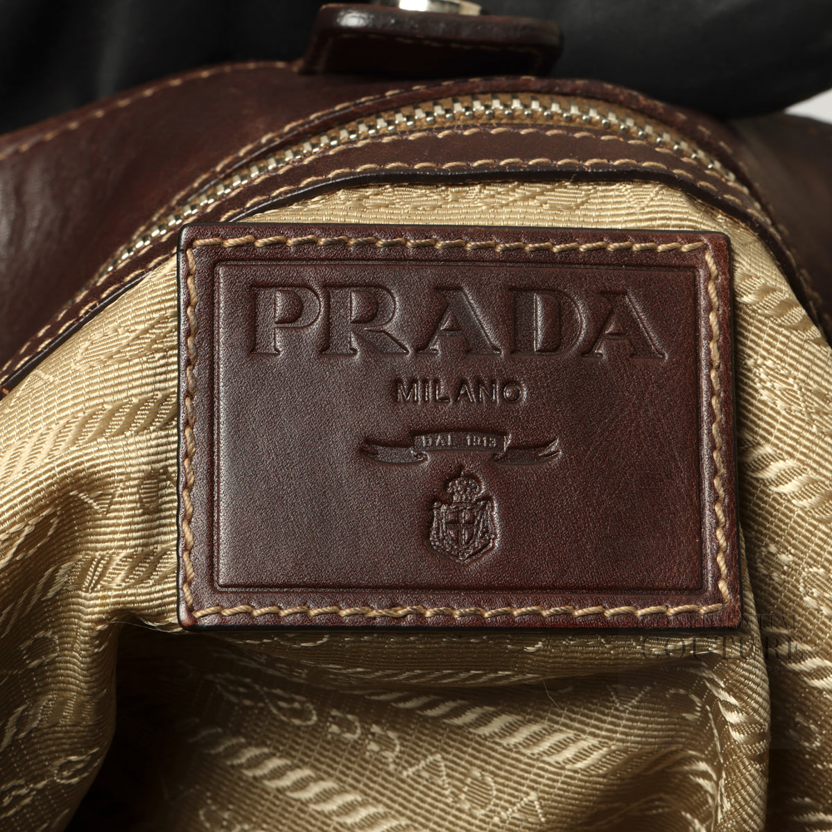 Corda/Brown Logo Jacquard Canvas and Leather Hobo Bag