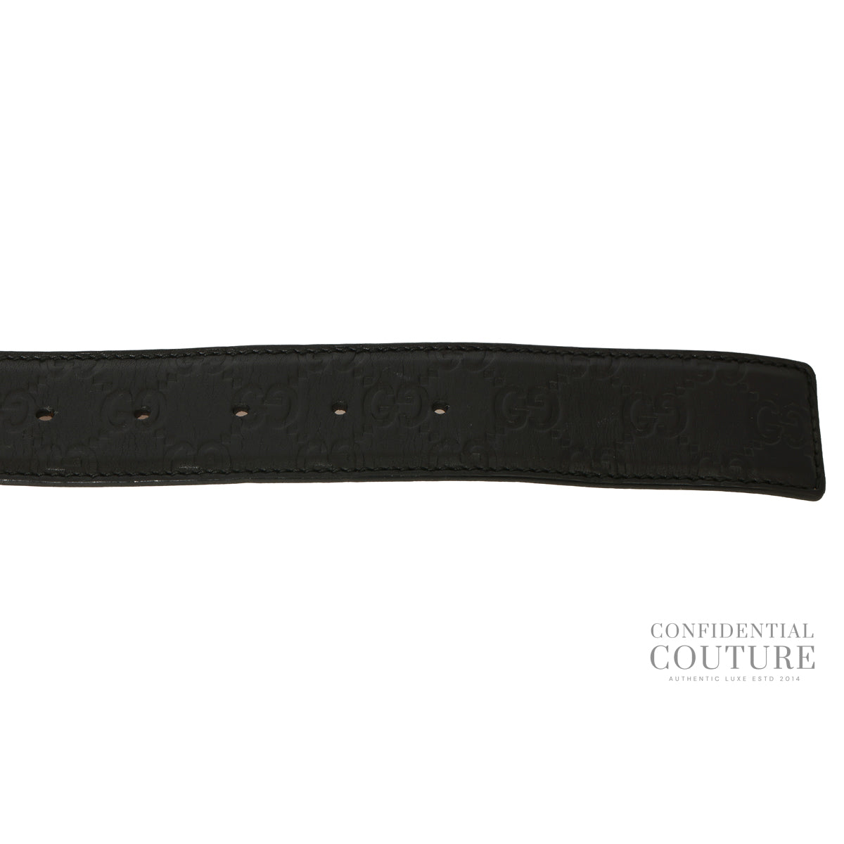 Guccissima Black Interlocking GG buckle leather belt- 40