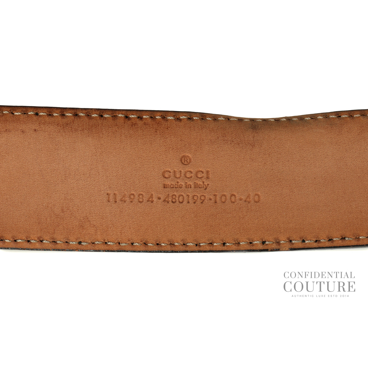 Guccissima Black Interlocking GG buckle leather belt- 40