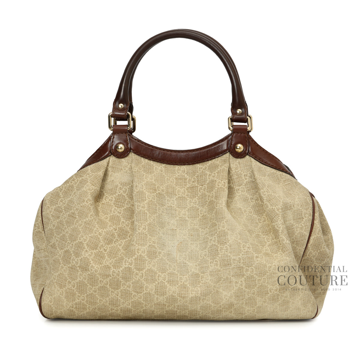 Beige/Brown GG Canvas Medium Sukey Tote Bag