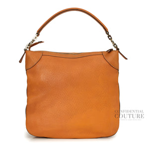 Orange Leather Hobo Bag
