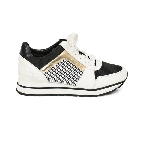 Black, White Billie Lace-Up Leather And Mesh Trainers- 5M