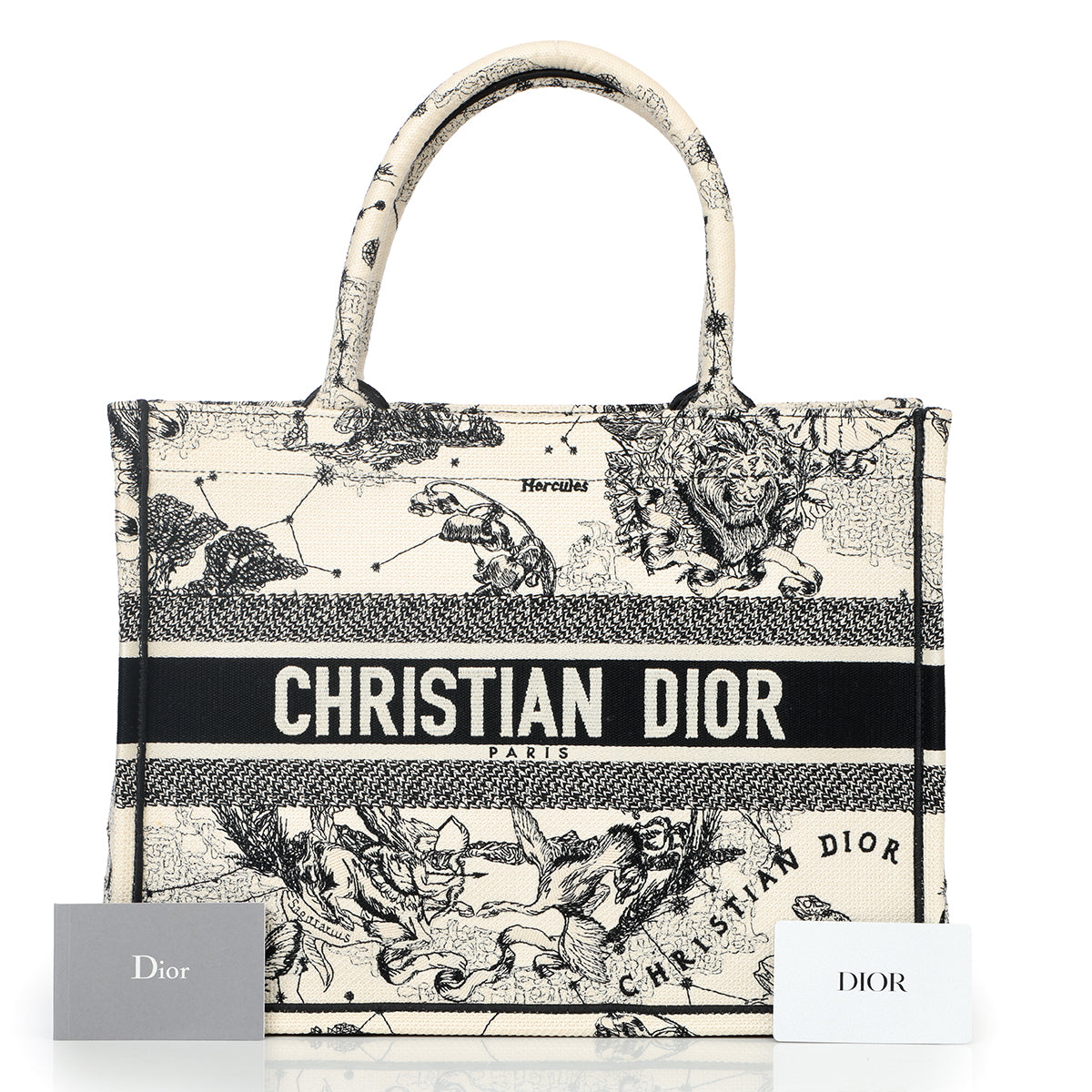 Toile De Jouy Zodiac Medium Black & Cream Booktote