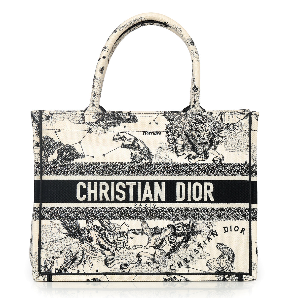Toile De Jouy Zodiac Medium Black & Cream Booktote