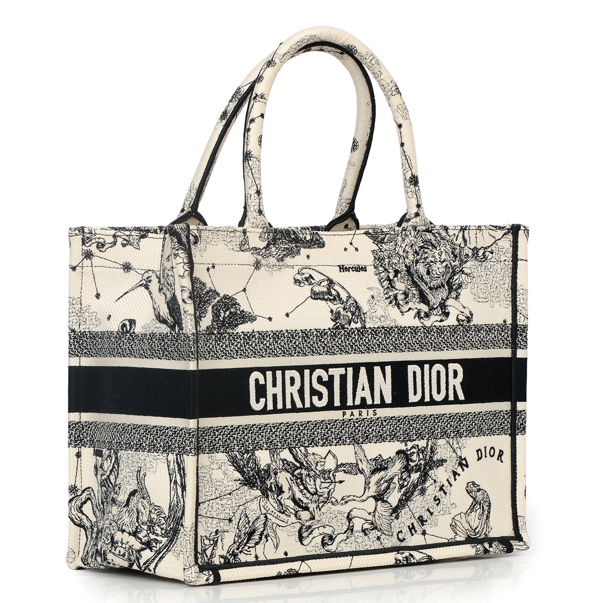 Toile De Jouy Zodiac Medium Black & Cream Booktote