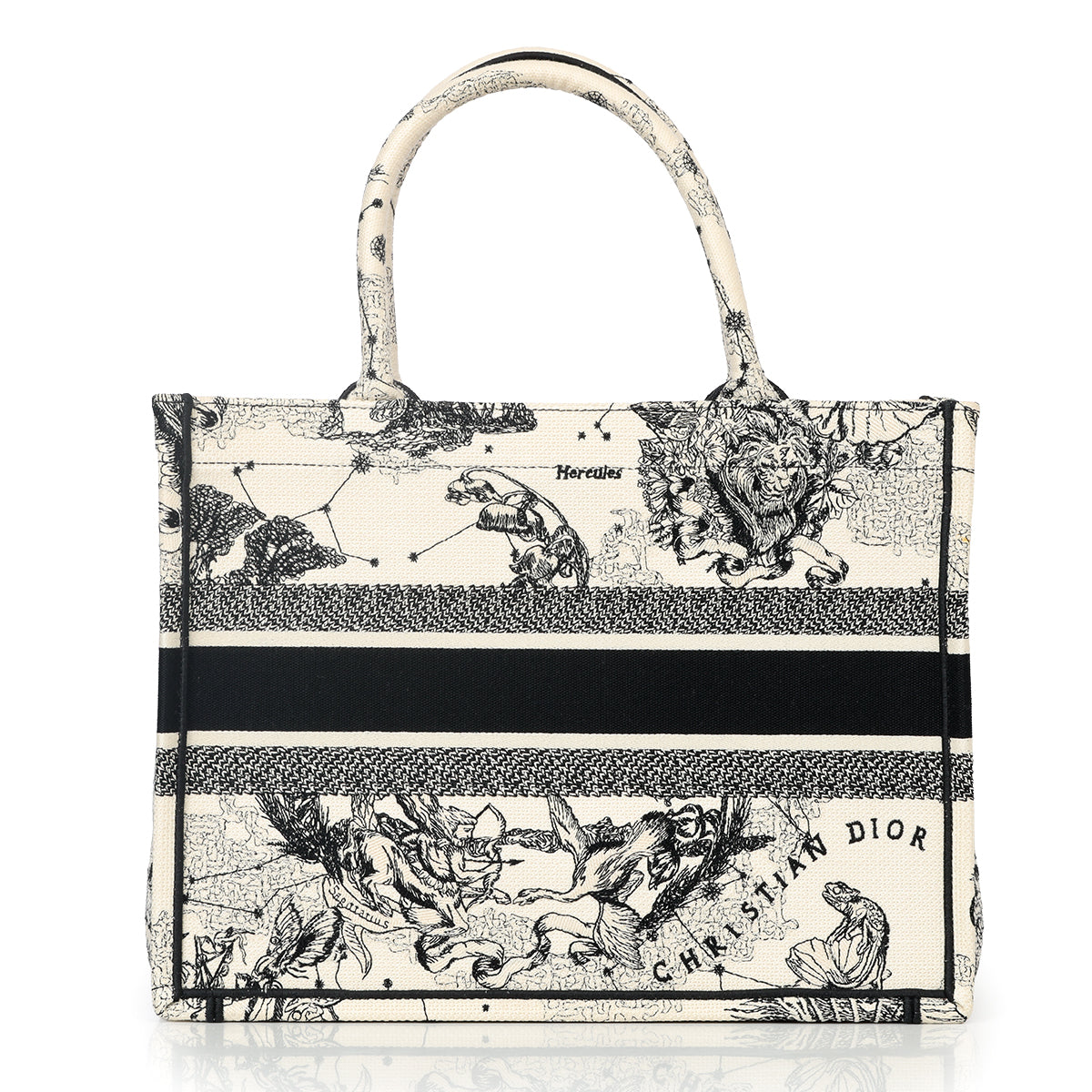 Toile De Jouy Zodiac Medium Black & Cream Booktote