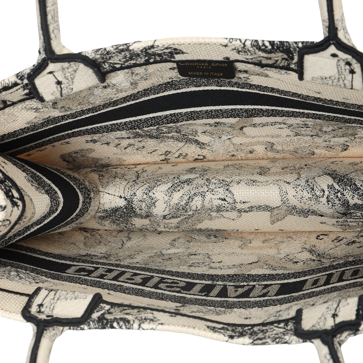 Toile De Jouy Zodiac Medium Black & Cream Booktote