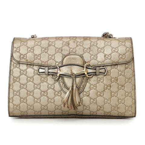 Medium Gold GG Signature Emily Chain Shoulder Bag