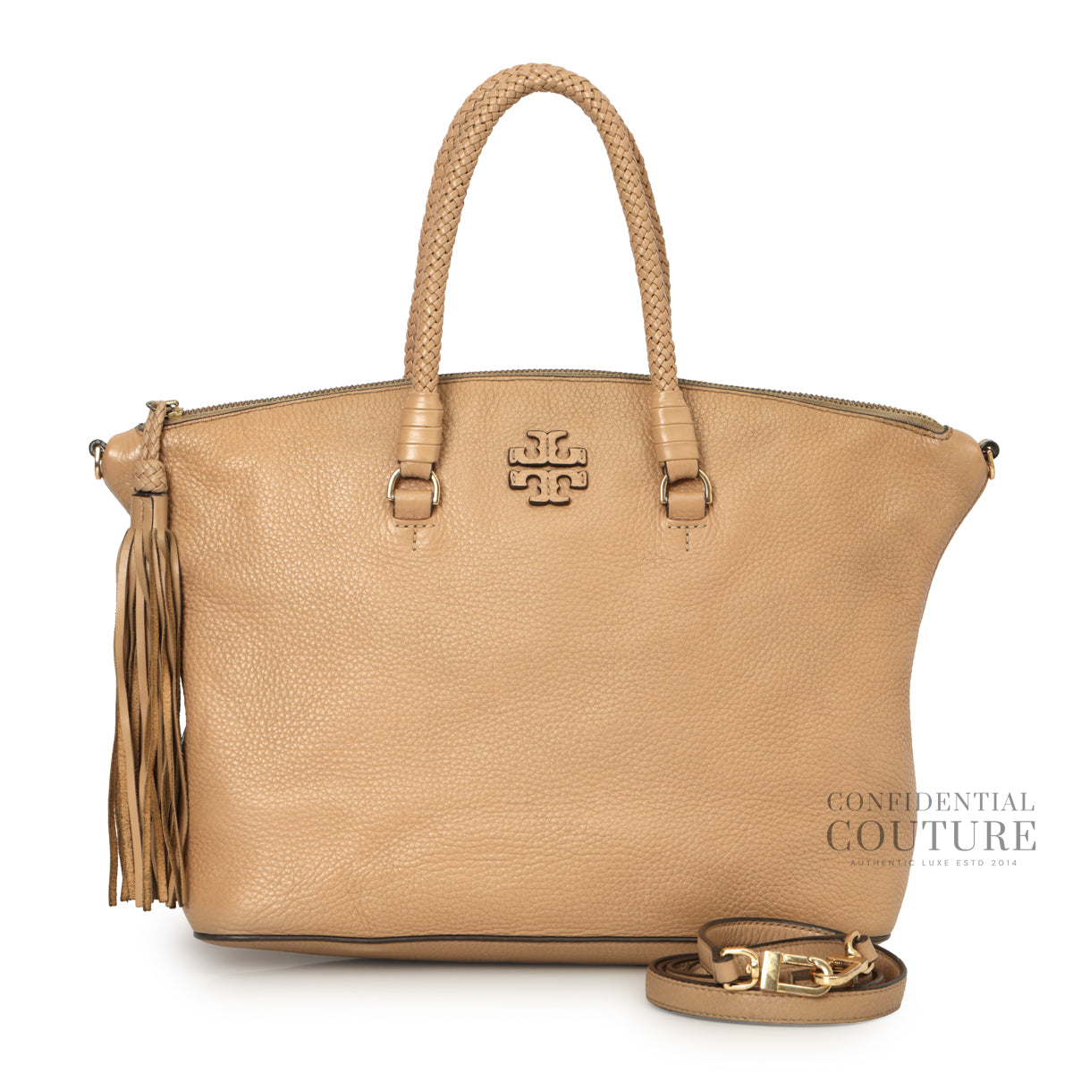 Nude Taylor Pebbled Leather Satchel