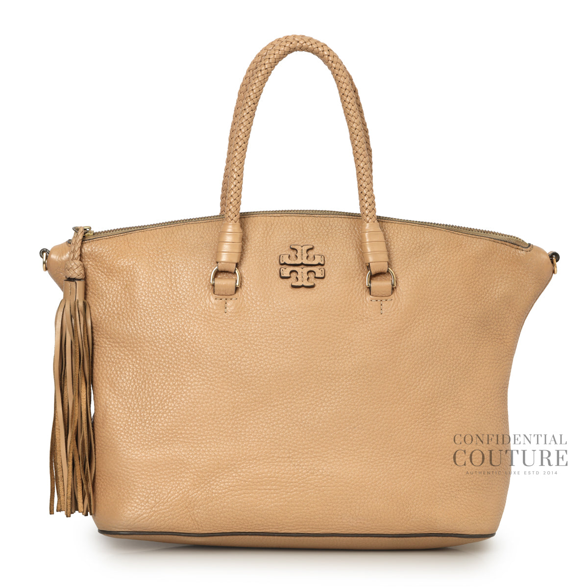 Nude Taylor Pebbled Leather Satchel