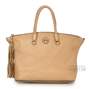 Nude Taylor Pebbled Leather Satchel