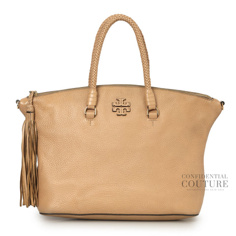 Nude Taylor Pebbled Leather Satchel