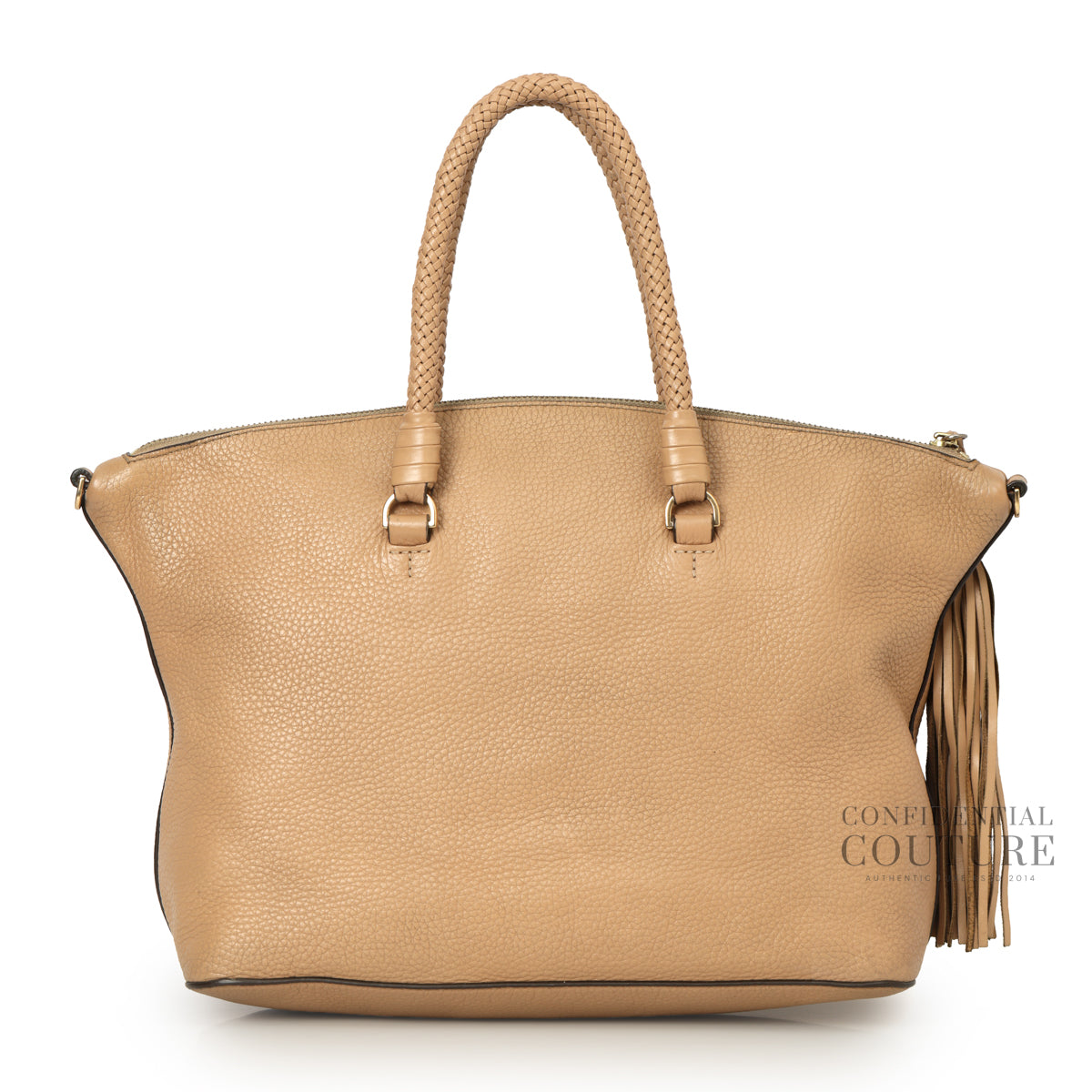 Nude Taylor Pebbled Leather Satchel