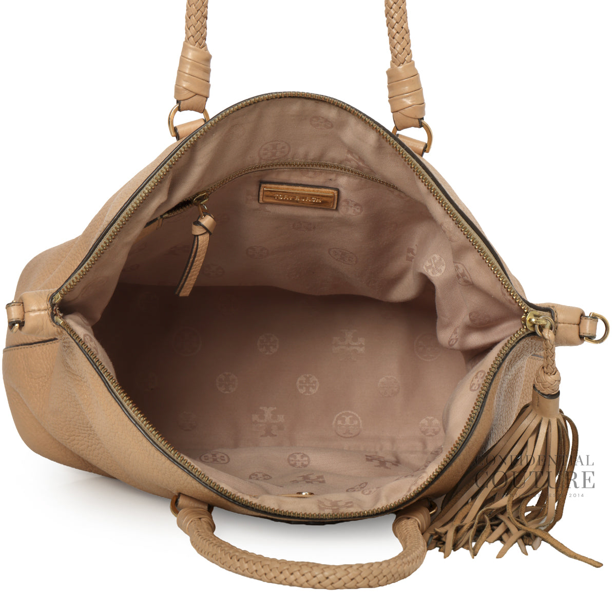 Nude Taylor Pebbled Leather Satchel