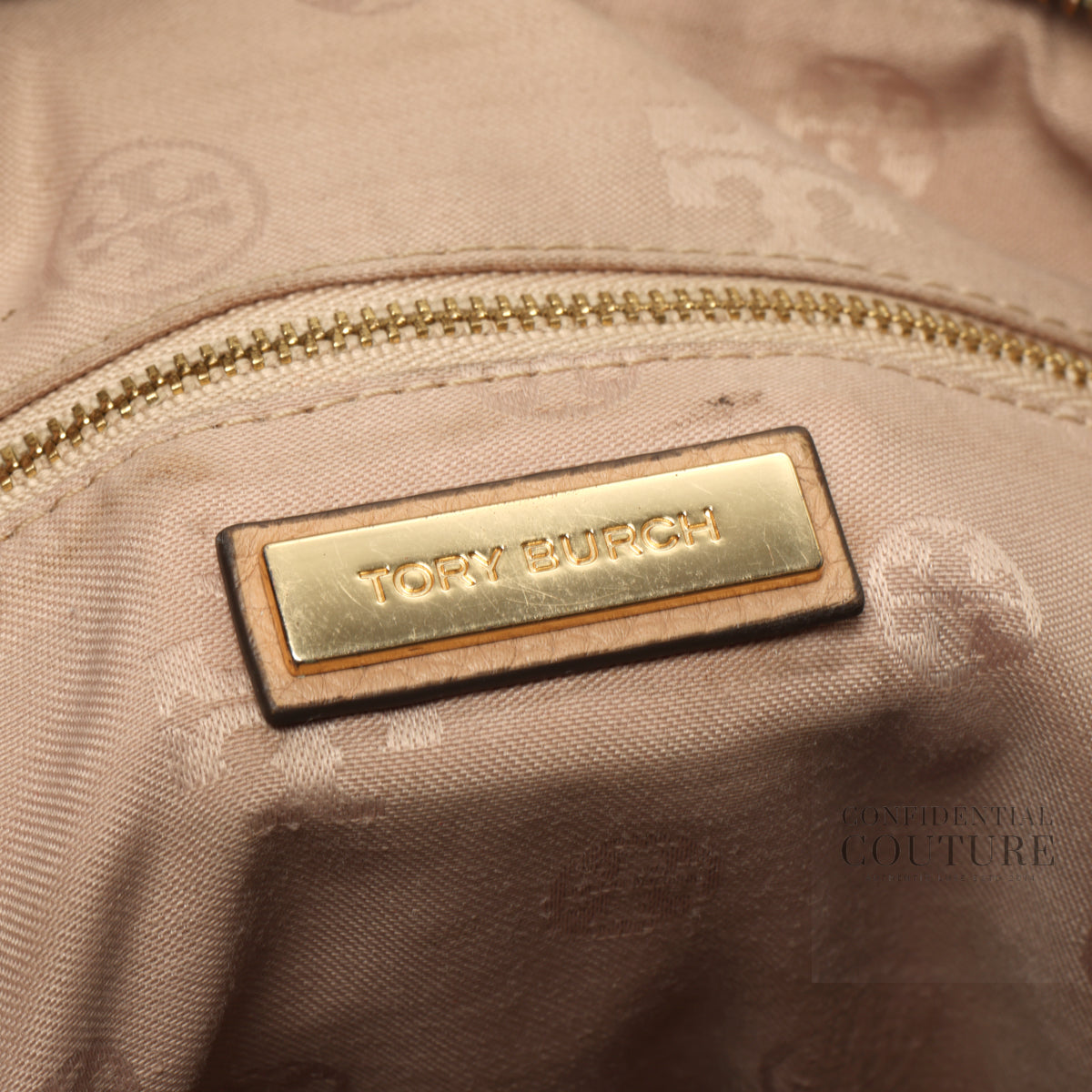 Nude Taylor Pebbled Leather Satchel