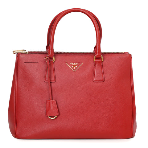 Galleria Large Bag In Fiery Red Saffiano Leather