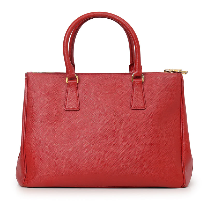 Women's Prada Galleria Large Bag In Fiery Red Saffiano Leather