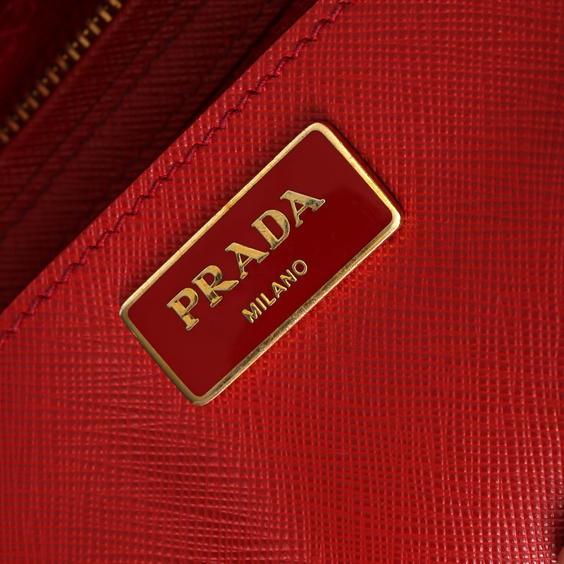 Prada galleria large bag in fiery red saffiano leather sale