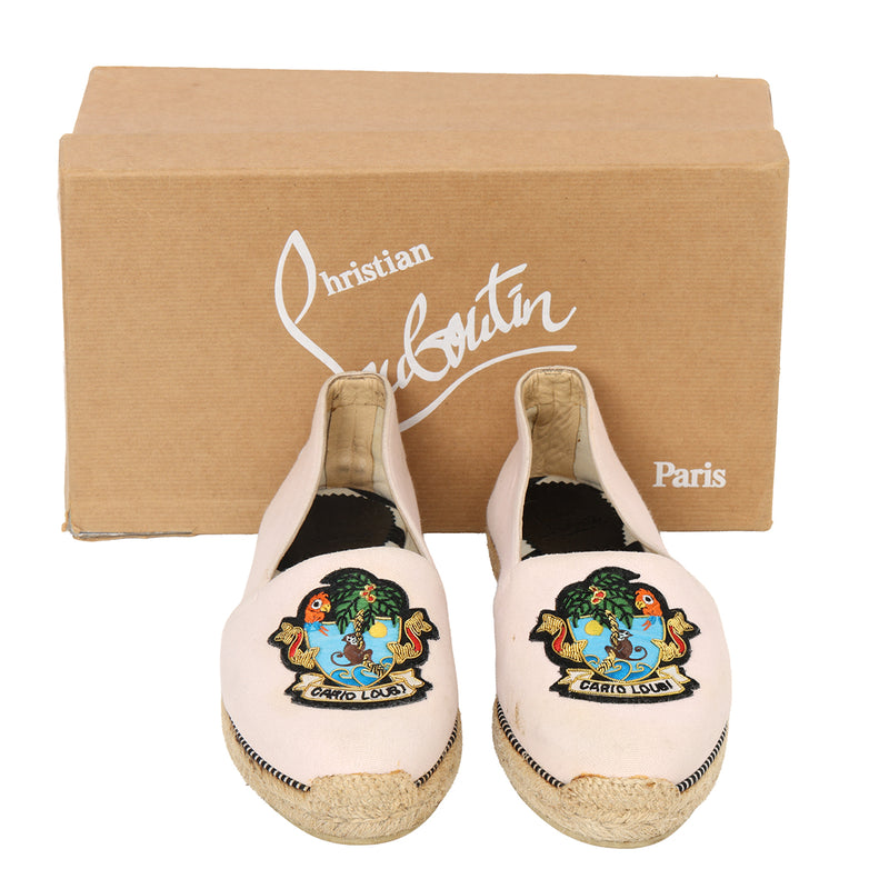 Women pre loved Christian Louboutin Pink Lougalia Espadrilles