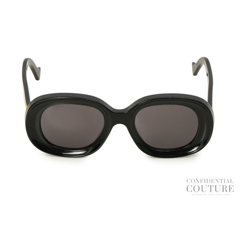 Black Oval Anagram Sunglasses