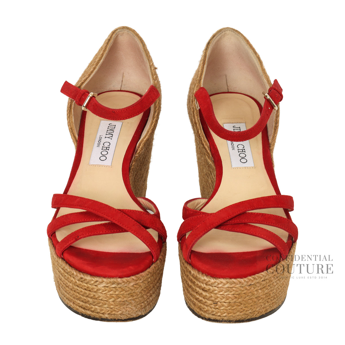 Delaney Platform Wedge in Red Suede EU 37
