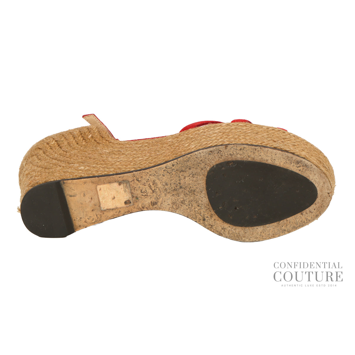 Delaney Platform Wedge in Red Suede EU 37