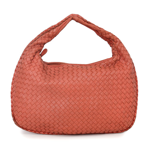 Veneta Brick Medium Veneta Woven Hobo Bag