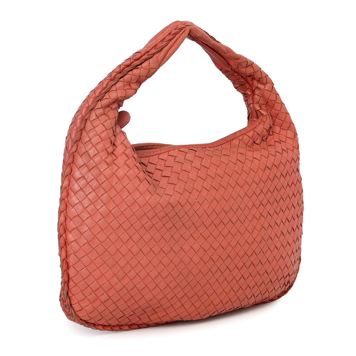 Veneta Brick Medium Veneta Woven Hobo Bag