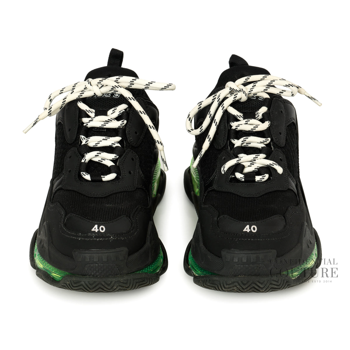 Black/Green Men's Triple S Clear Sole Sneakers EU 40 | US 7 | UK 6