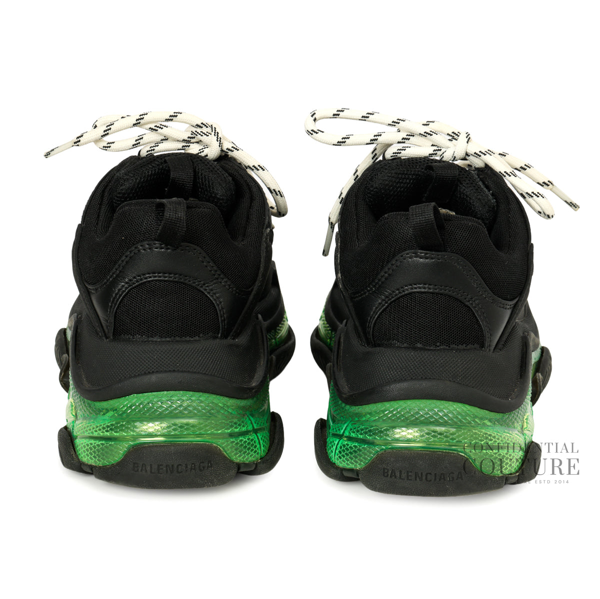 Black/Green Men's Triple S Clear Sole Sneakers EU 40 | US 7 | UK 6