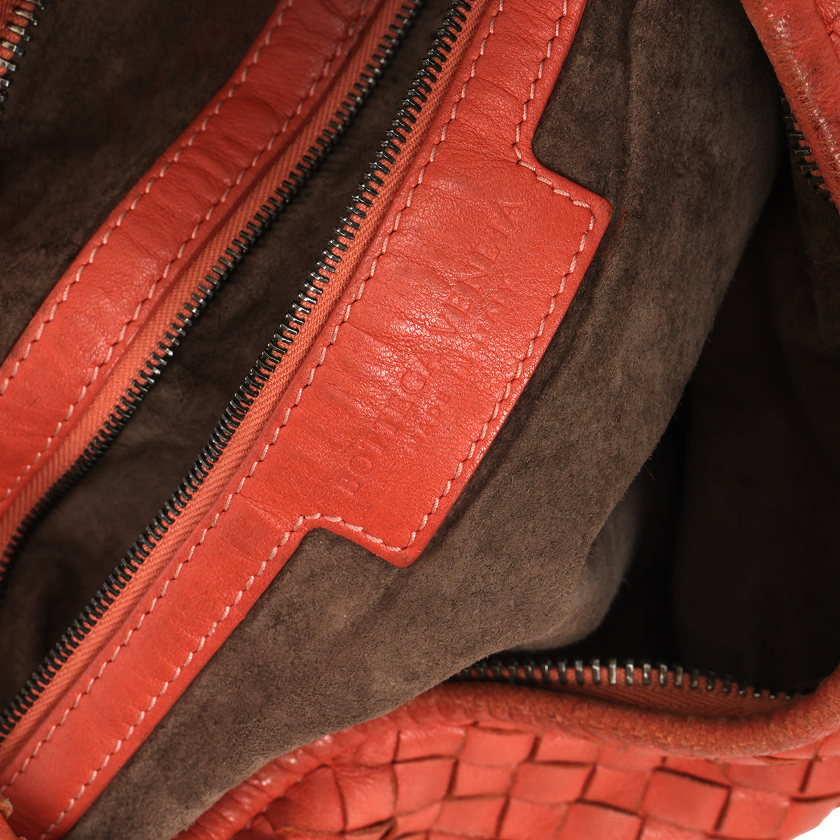 Veneta Brick Medium Veneta Woven Hobo Bag