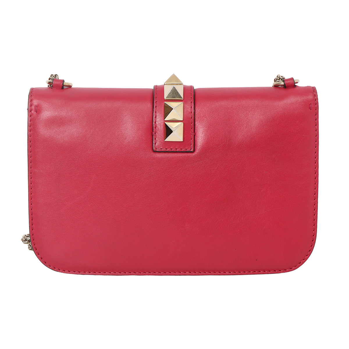Medium Glam Lock Rasberry Pink Rockstud Shoulder Bag