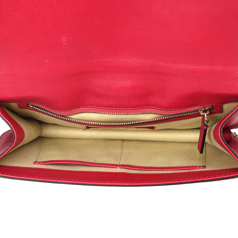 Pre-loved Valentino Medium Glam Lock Rasberry Pink Rockstud Shoulder Bag