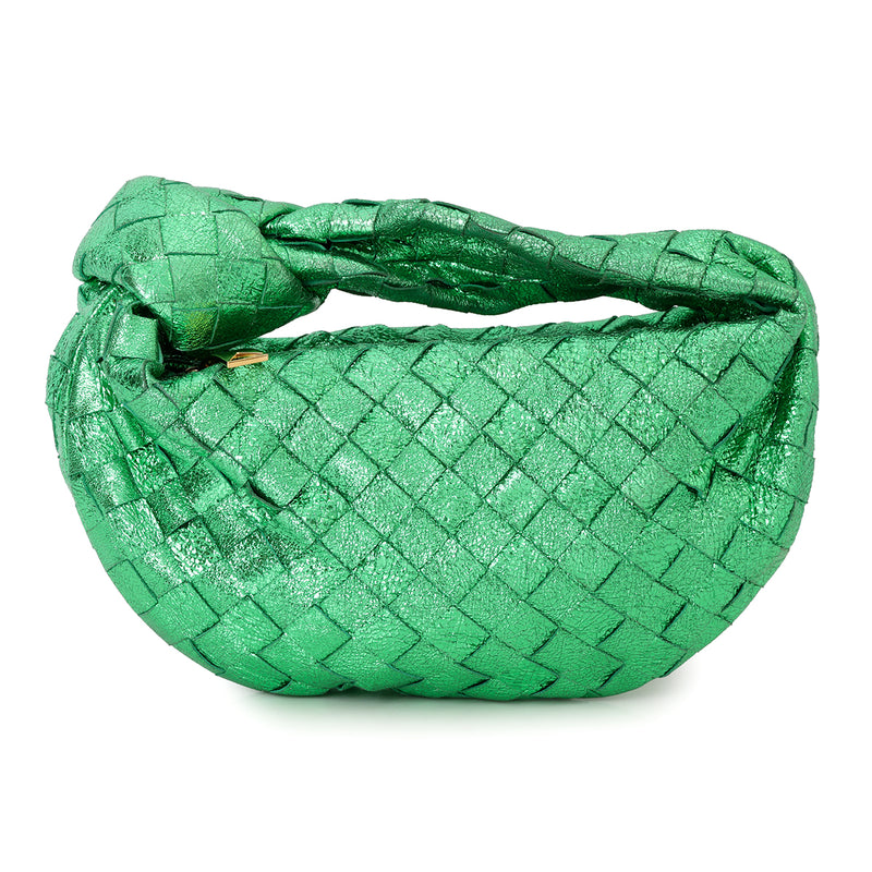 Pre-loved Bottega Veneta Metallic Green Mini Jodie Bag