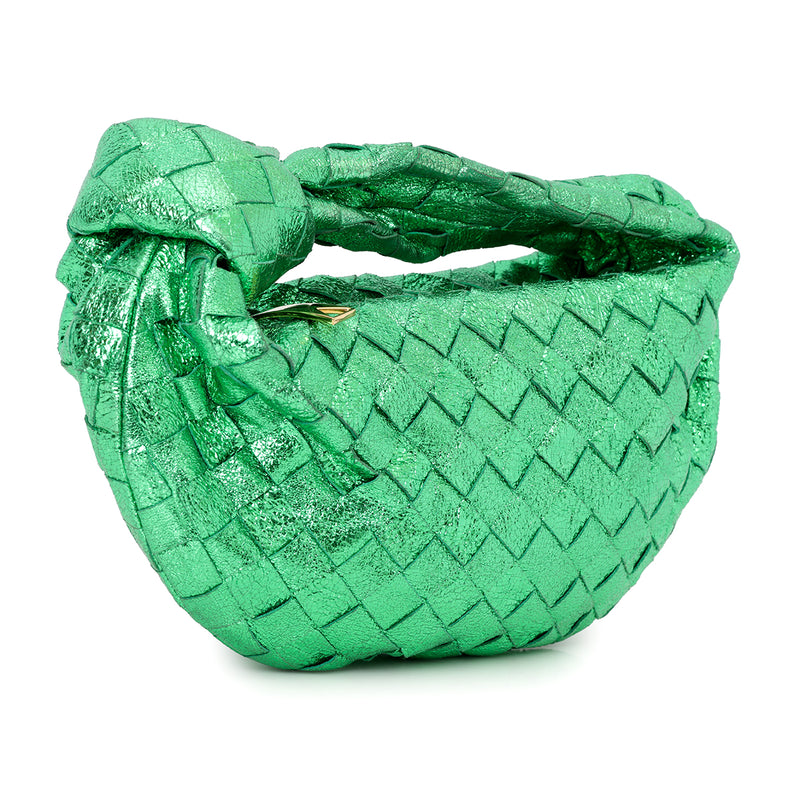 Women pre loved Bottega Veneta Metallic Green Mini Jodie Bag