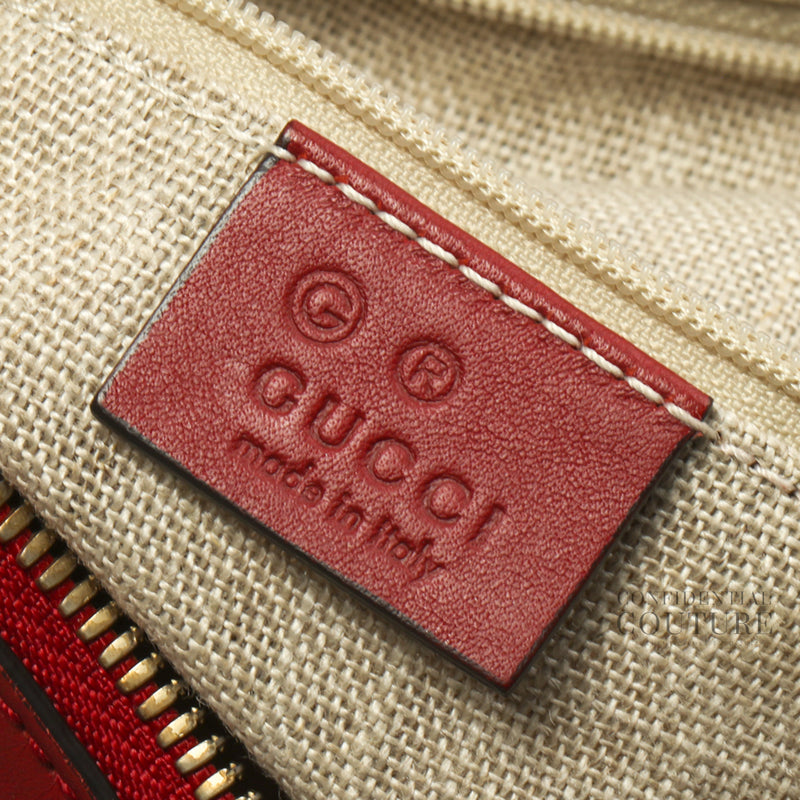 Microguccissima Red Leather Hobo Bag