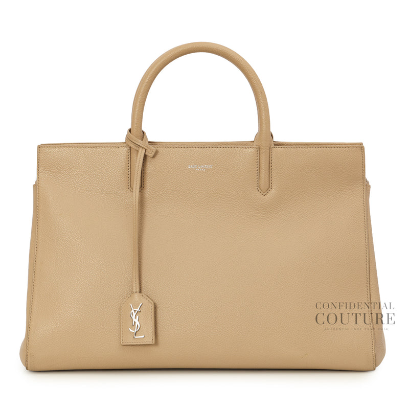 Leather Cabas Rive Gauche Beige Leather Tote Bag