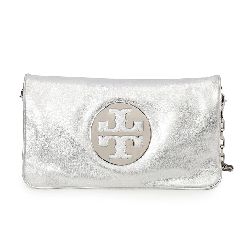 Tory Borch Silver Reva Clutch Bag One Size