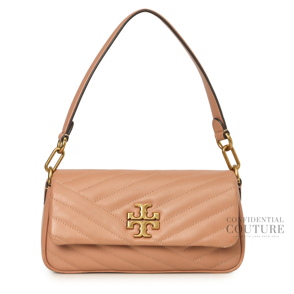 Kira Devon Sand Chevron Flap Shoulder Bag
