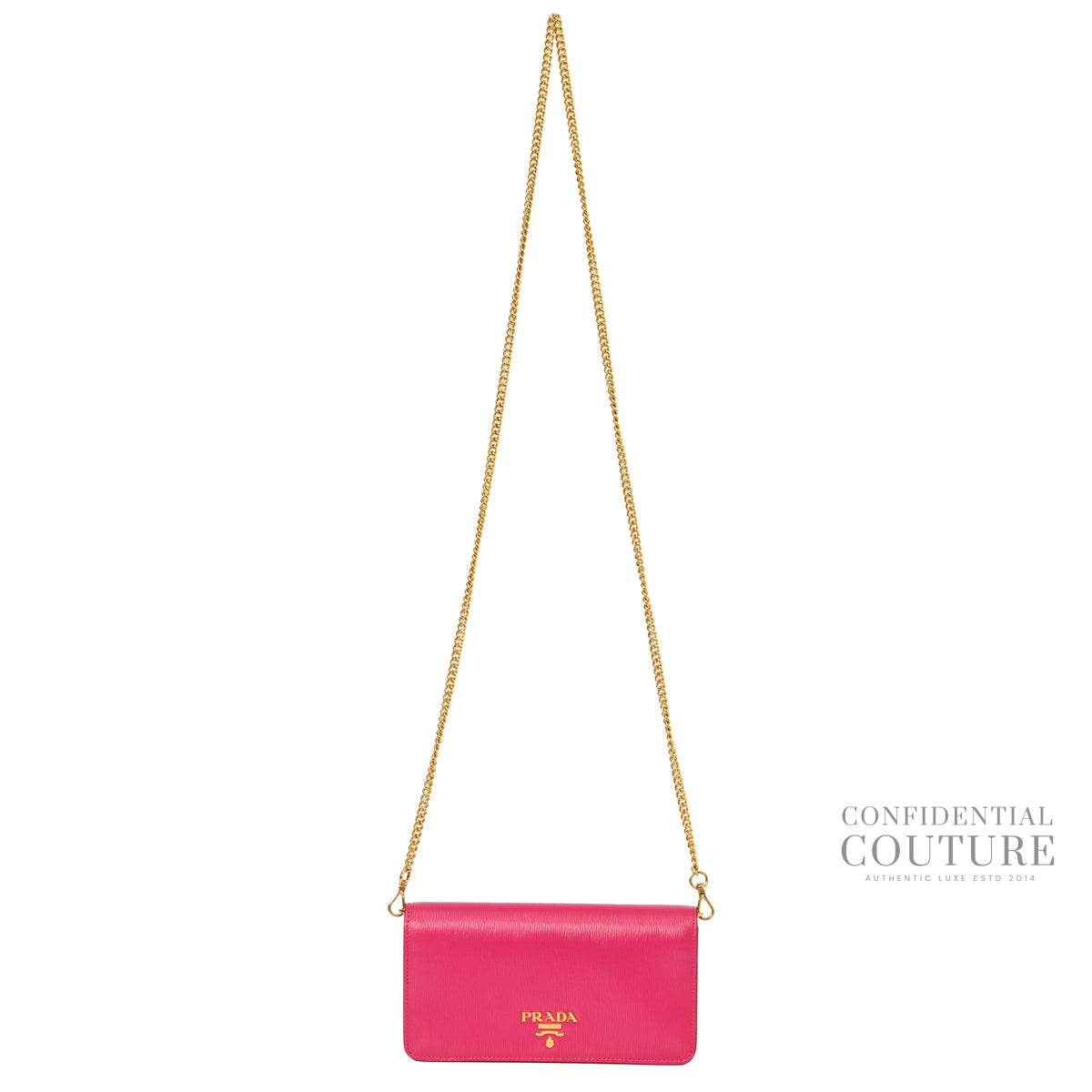 Fuchsia Leather Mini Bandoliera Wallet on Chain