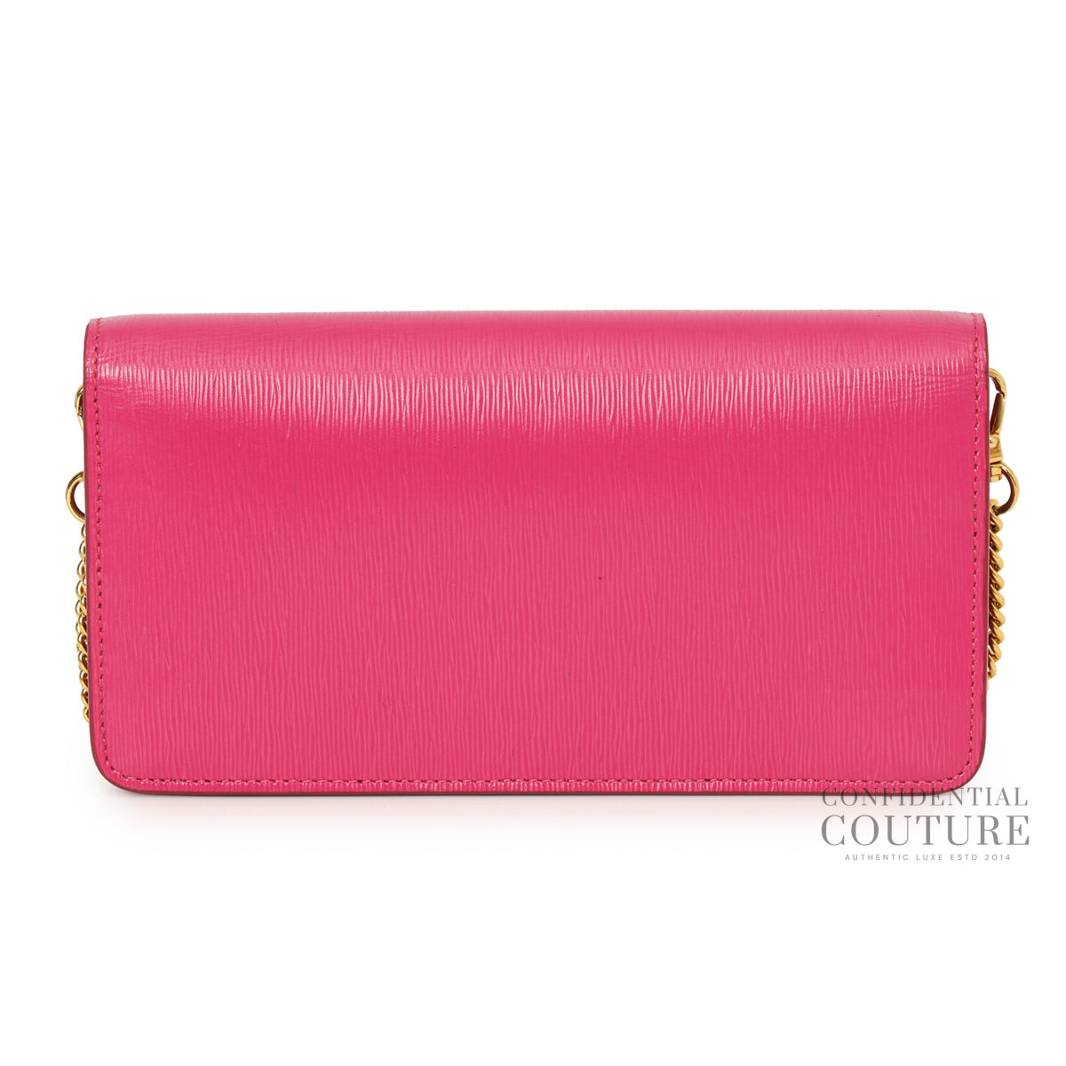 Fuchsia Leather Mini Bandoliera Wallet on Chain