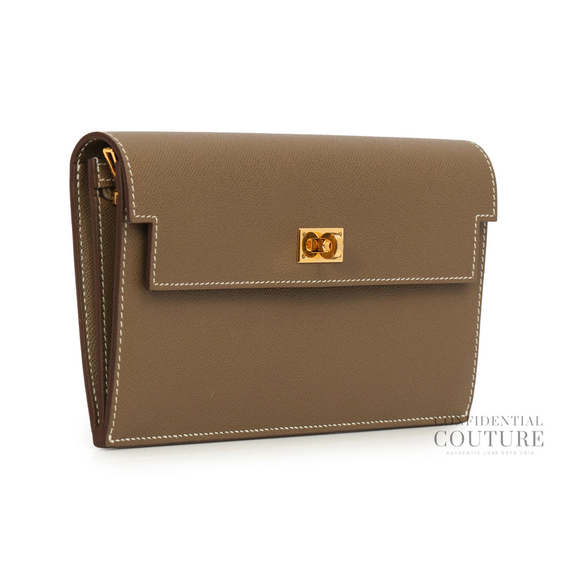 Kelly Pocket Long Wallet in Etoupe GHW | 2025