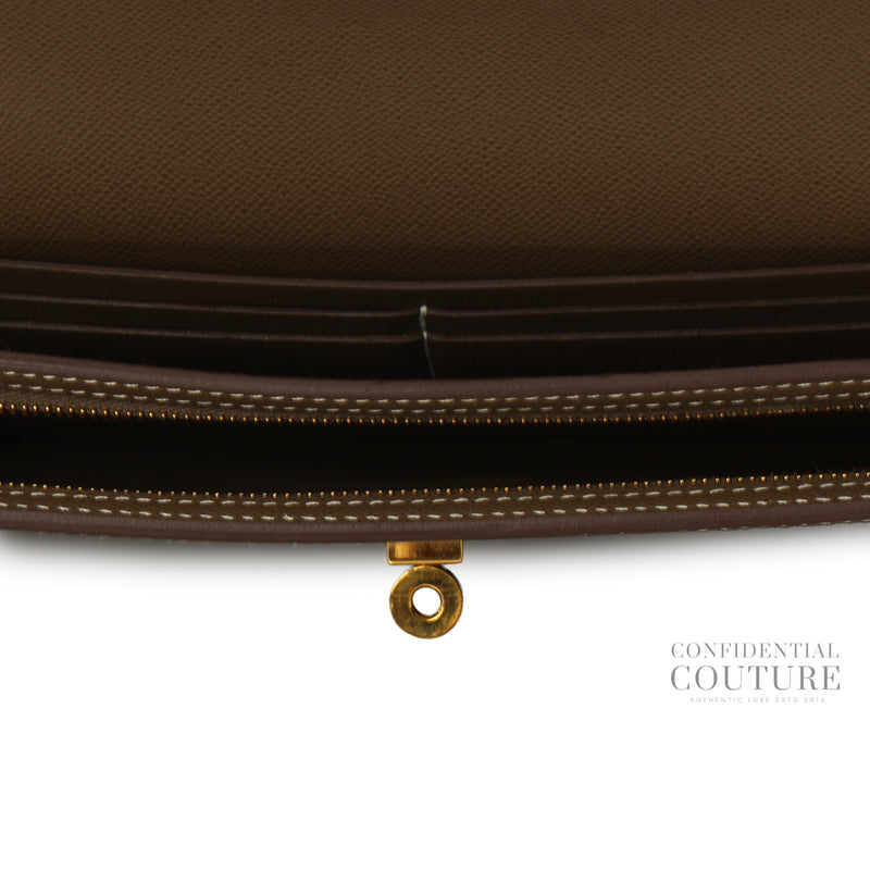 Kelly Pocket Long Wallet in Etoupe GHW | 2025