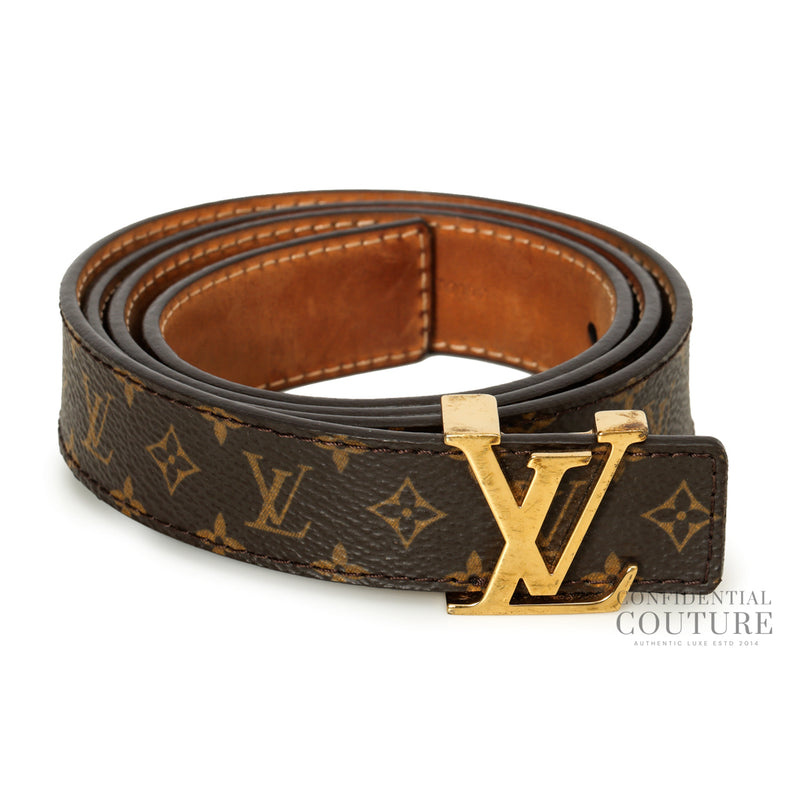 Women Louis Vuitton LV Monogram Slim Belt. 34/85