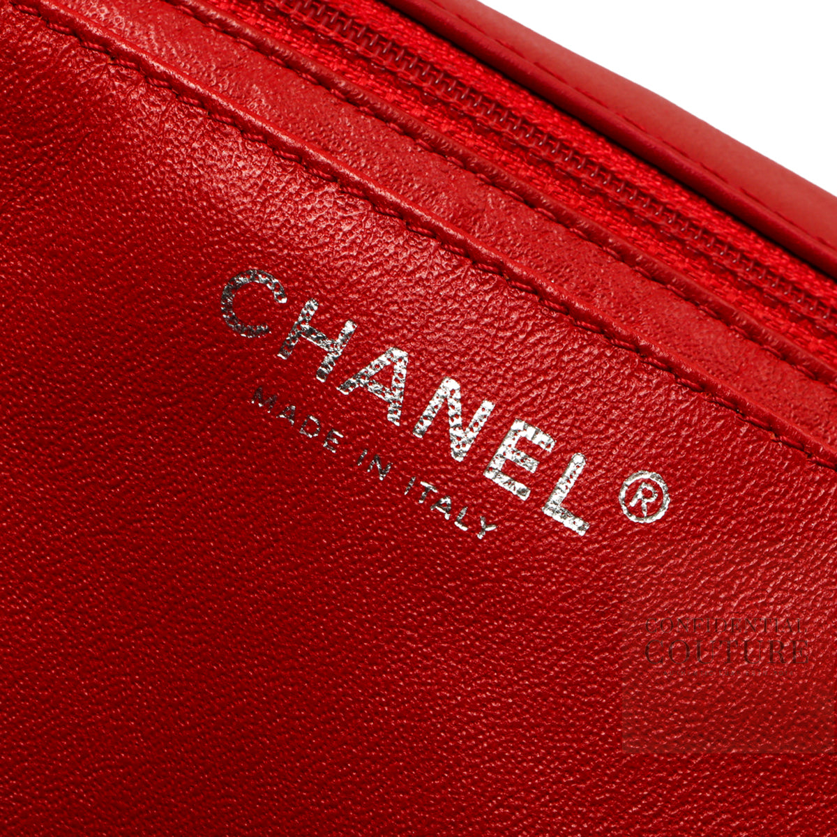 Red Chevron Quilted Patent Leather Maxi Flap Bag